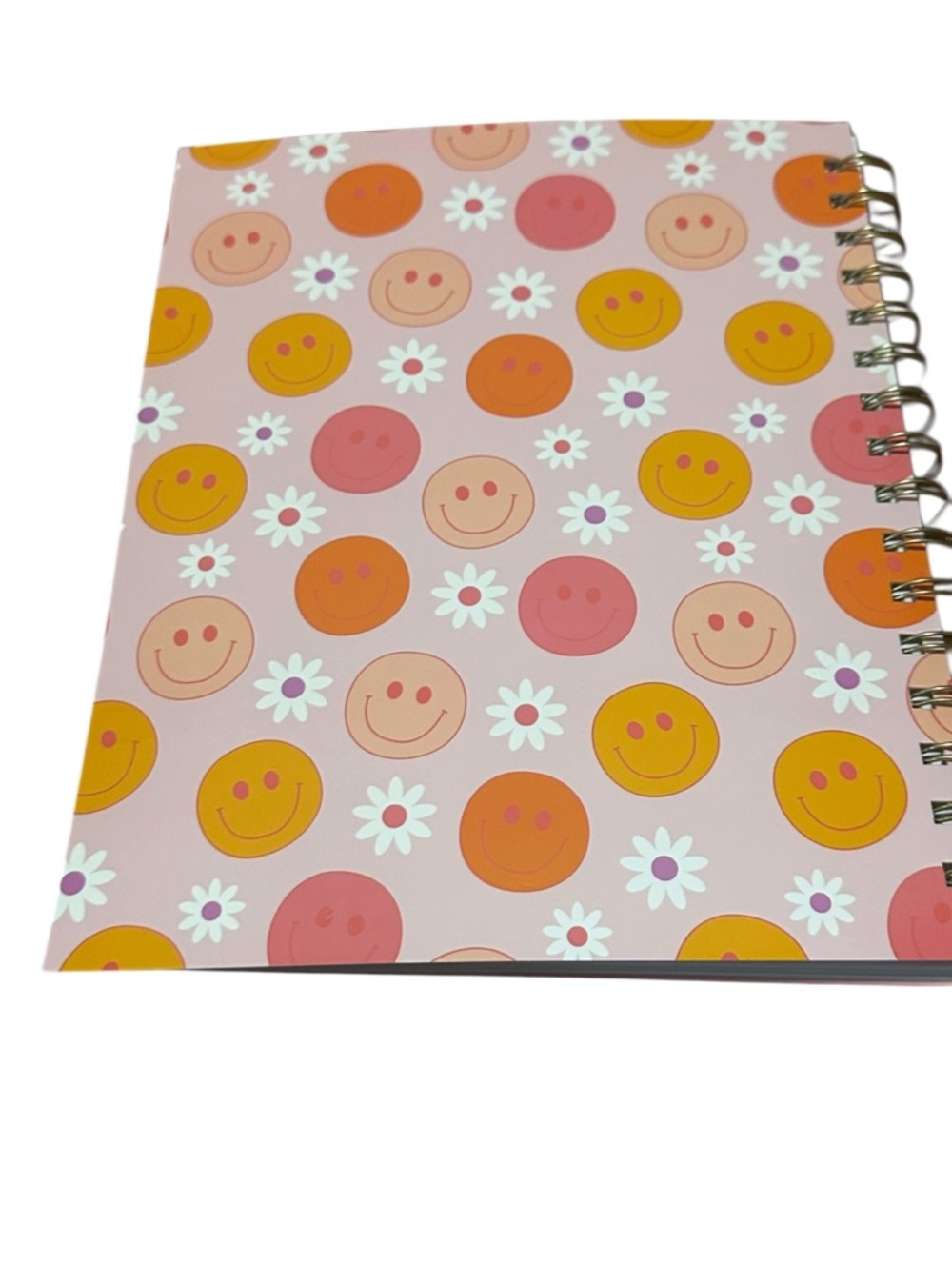 I Am Very Busy Spiral Notebook Pink Smiley Daisy Design - Picture 2 of 3